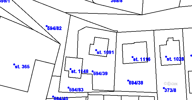 Parcela st. 1091 v KÚ Nepomuk, Katastrální mapa