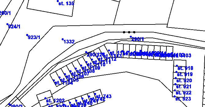 Parcela st. 1113 v KÚ Nepomuk, Katastrální mapa