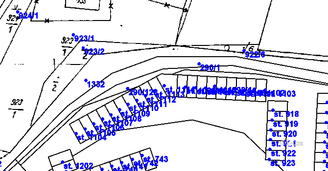 Parcela st. 1114 v KÚ Nepomuk, Katastrální mapa