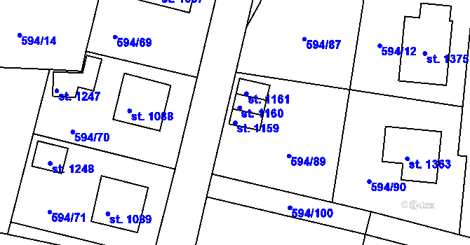 Parcela st. 1159 v KÚ Nepomuk, Katastrální mapa