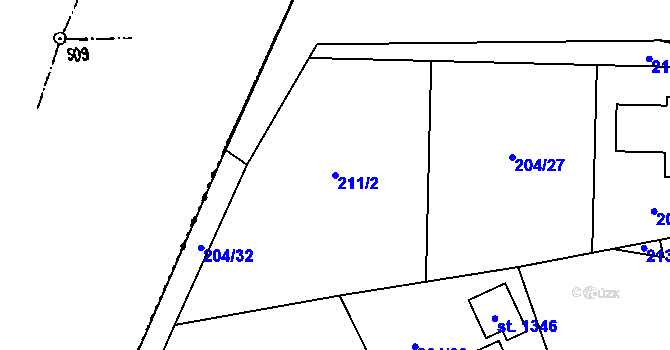 Parcela st. 211/2 v KÚ Nepomuk, Katastrální mapa