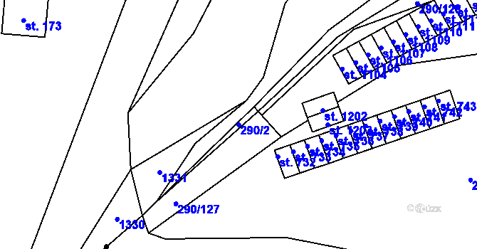 Parcela st. 290/2 v KÚ Nepomuk, Katastrální mapa