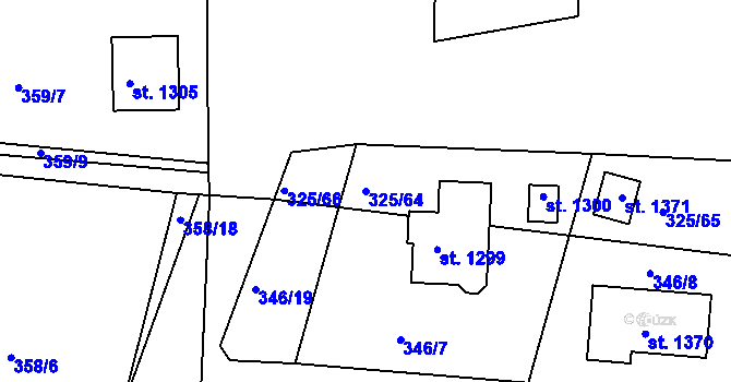 Parcela st. 325/64 v KÚ Nepomuk, Katastrální mapa