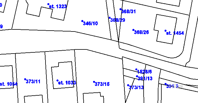 Parcela st. 346/4 v KÚ Nepomuk, Katastrální mapa