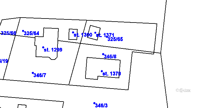 Parcela st. 346/8 v KÚ Nepomuk, Katastrální mapa
