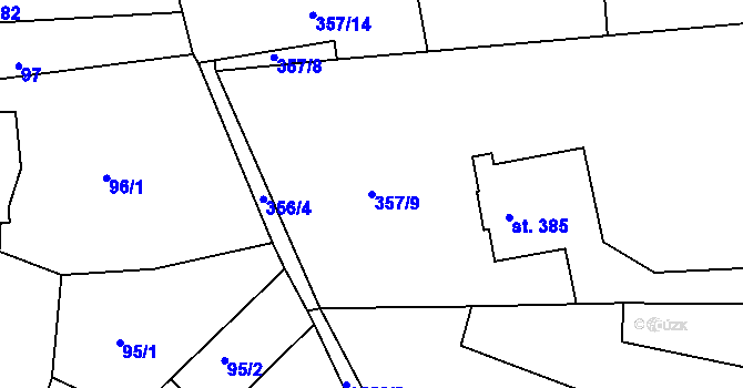 Parcela st. 357/9 v KÚ Nepomuk, Katastrální mapa