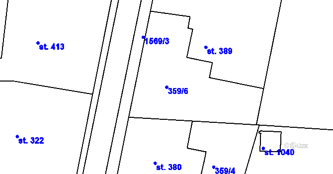 Parcela st. 359/6 v KÚ Nepomuk, Katastrální mapa