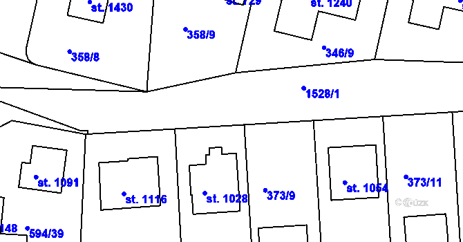 Parcela st. 373/2 v KÚ Nepomuk, Katastrální mapa