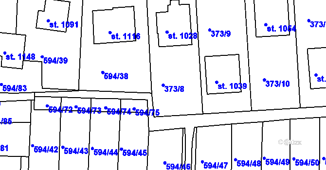Parcela st. 373/8 v KÚ Nepomuk, Katastrální mapa