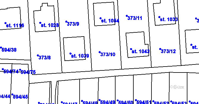 Parcela st. 373/10 v KÚ Nepomuk, Katastrální mapa