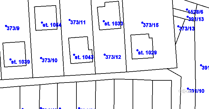 Parcela st. 373/12 v KÚ Nepomuk, Katastrální mapa