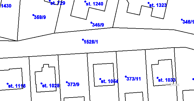 Parcela st. 373/14 v KÚ Nepomuk, Katastrální mapa