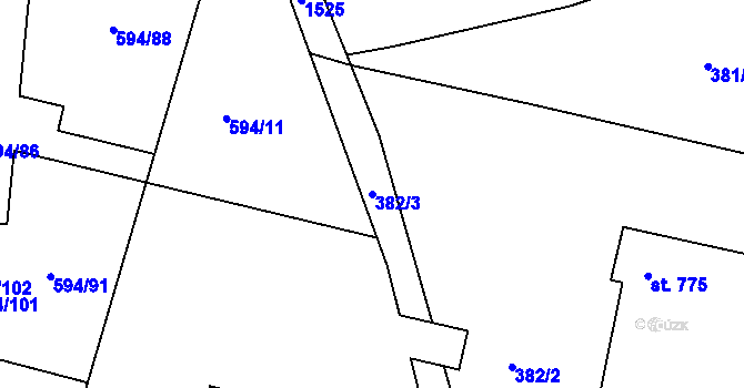 Parcela st. 382/3 v KÚ Nepomuk, Katastrální mapa