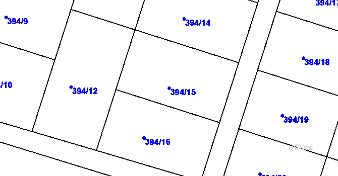 Parcela st. 394/15 v KÚ Nepomuk, Katastrální mapa