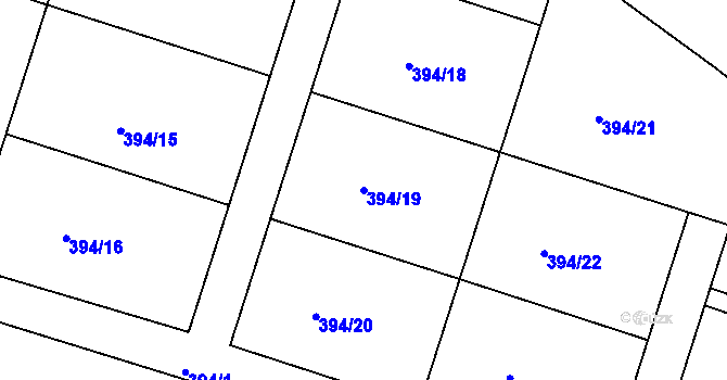 Parcela st. 394/19 v KÚ Nepomuk, Katastrální mapa