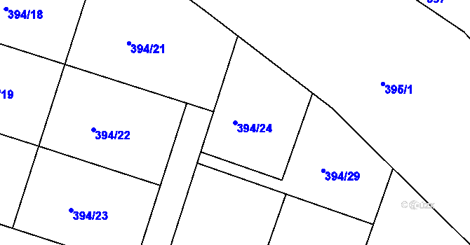 Parcela st. 394/24 v KÚ Nepomuk, Katastrální mapa