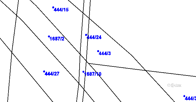 Parcela st. 444/3 v KÚ Nepomuk, Katastrální mapa