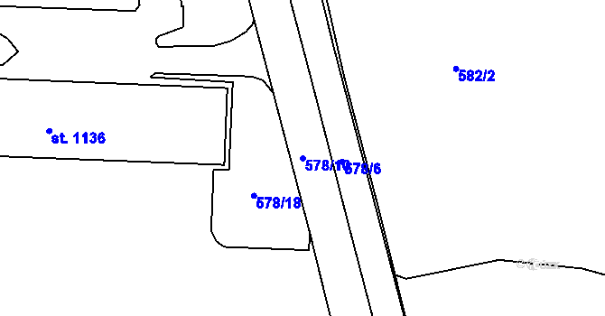 Parcela st. 578/10 v KÚ Nepomuk, Katastrální mapa