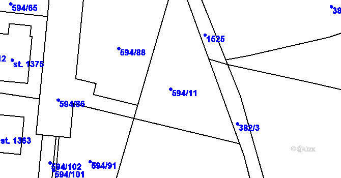 Parcela st. 594/11 v KÚ Nepomuk, Katastrální mapa