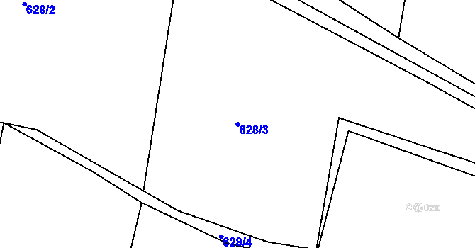 Parcela st. 628/3 v KÚ Nepomuk, Katastrální mapa