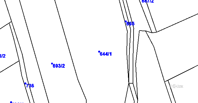 Parcela st. 644/1 v KÚ Nepomuk, Katastrální mapa