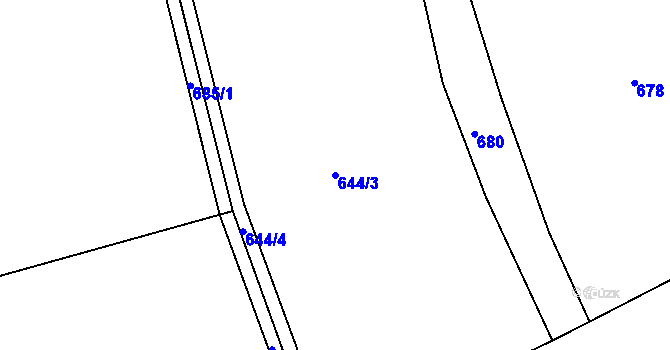Parcela st. 644/3 v KÚ Nepomuk, Katastrální mapa