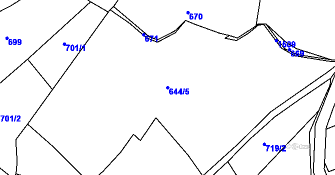 Parcela st. 644/5 v KÚ Nepomuk, Katastrální mapa