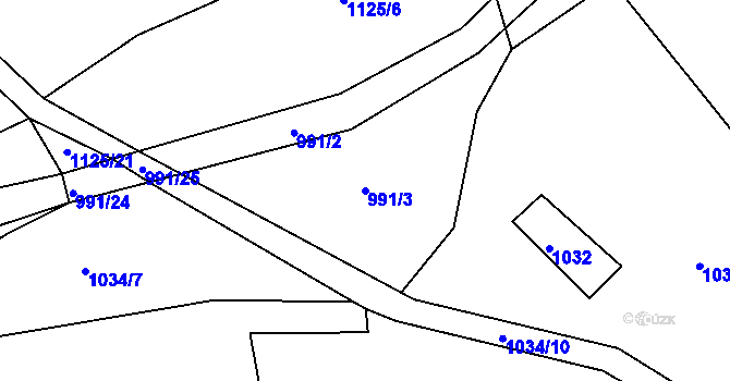 Parcela st. 991/3 v KÚ Nepomuk, Katastrální mapa