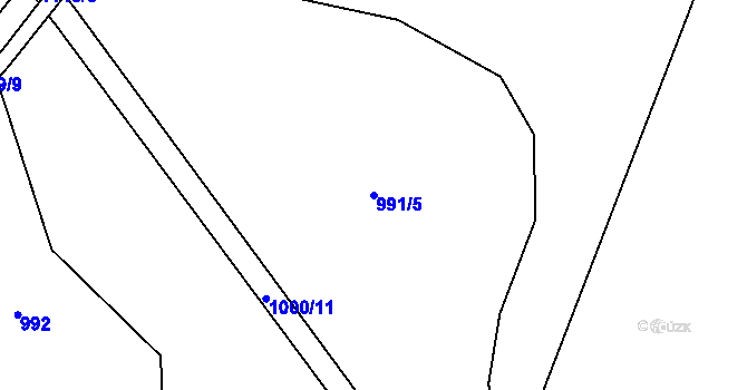 Parcela st. 991/5 v KÚ Nepomuk, Katastrální mapa