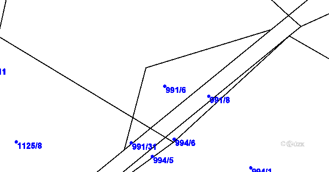 Parcela st. 991/6 v KÚ Nepomuk, Katastrální mapa