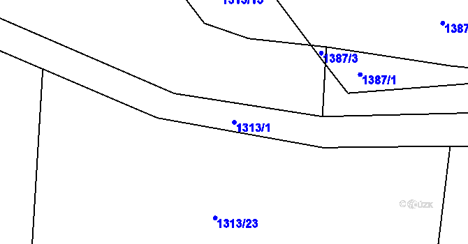 Parcela st. 1313/1 v KÚ Nepomuk, Katastrální mapa