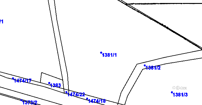 Parcela st. 1381/1 v KÚ Nepomuk, Katastrální mapa