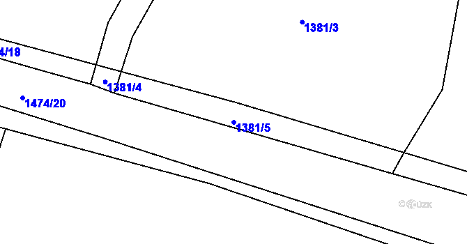 Parcela st. 1381/5 v KÚ Nepomuk, Katastrální mapa