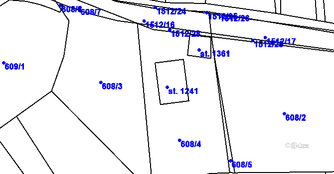 Parcela st. 1241 v KÚ Nepomuk, Katastrální mapa