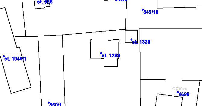 Parcela st. 1289 v KÚ Nepomuk, Katastrální mapa