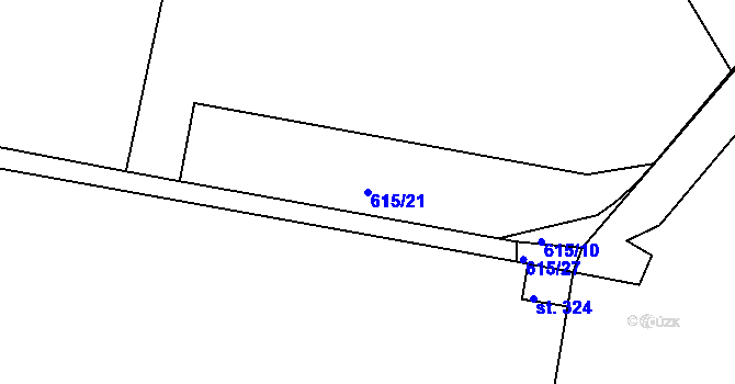 Parcela st. 615/21 v KÚ Nepomuk, Katastrální mapa