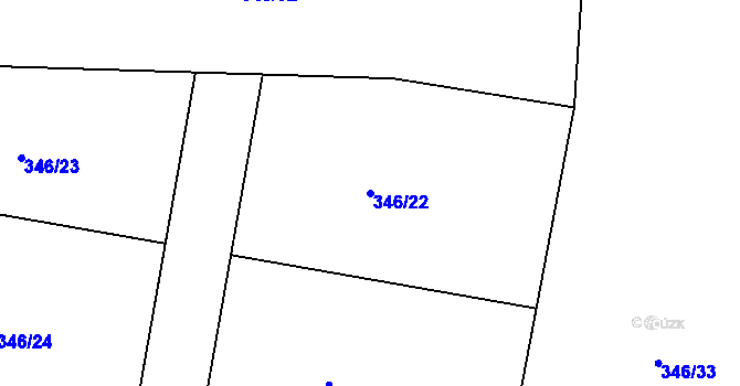 Parcela st. 346/22 v KÚ Nepomuk, Katastrální mapa
