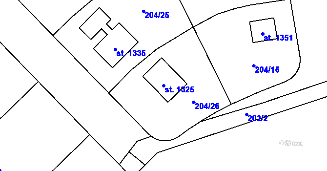 Parcela st. 1325 v KÚ Nepomuk, Katastrální mapa