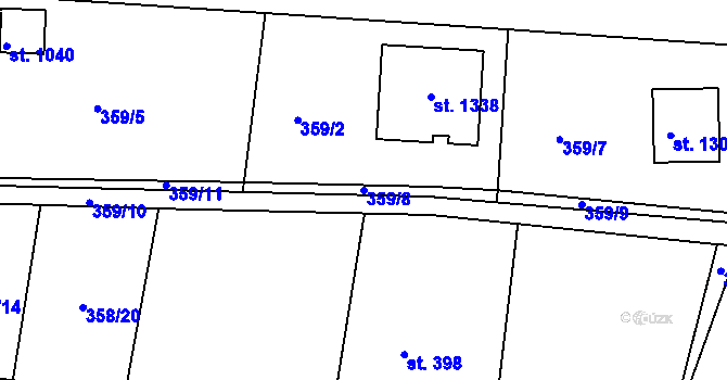 Parcela st. 359/8 v KÚ Nepomuk, Katastrální mapa
