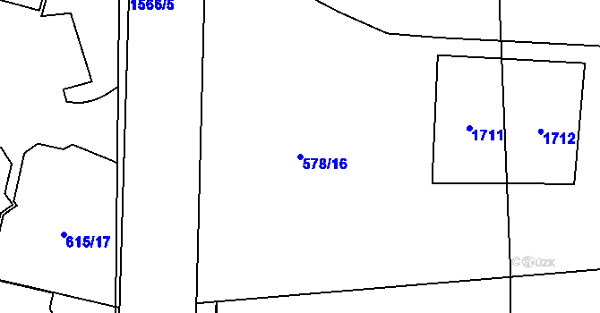 Parcela st. 578/16 v KÚ Nepomuk, Katastrální mapa