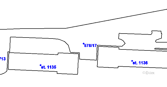 Parcela st. 578/17 v KÚ Nepomuk, Katastrální mapa