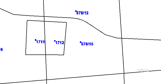 Parcela st. 578/15 v KÚ Nepomuk, Katastrální mapa