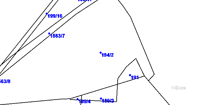 Parcela st. 194/2 v KÚ Nepomuk, Katastrální mapa