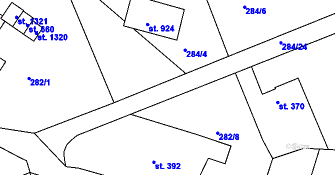 Parcela st. 284/28 v KÚ Nepomuk, Katastrální mapa