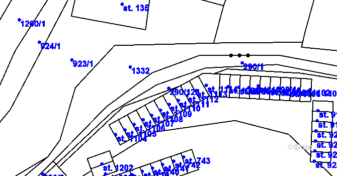 Parcela st. 290/128 v KÚ Nepomuk, Katastrální mapa