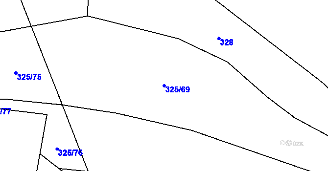 Parcela st. 325/69 v KÚ Nepomuk, Katastrální mapa