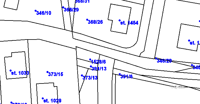 Parcela st. 346/34 v KÚ Nepomuk, Katastrální mapa