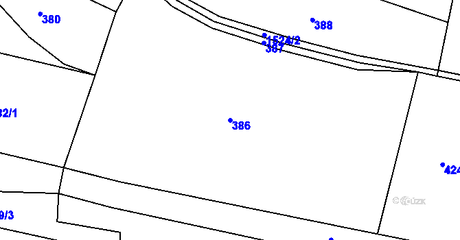 Parcela st. 386 v KÚ Nepomuk, Katastrální mapa
