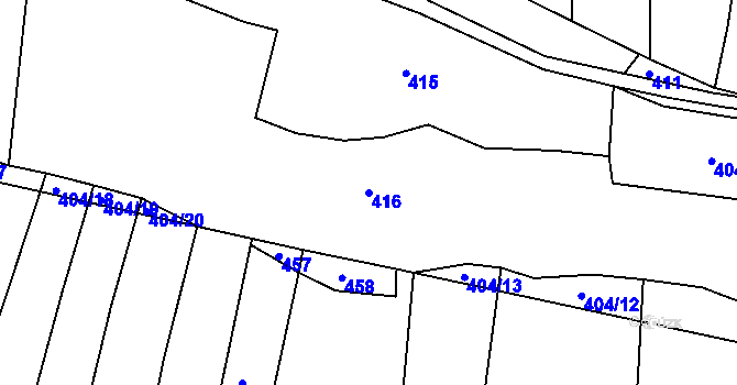 Parcela st. 416 v KÚ Nepomuk, Katastrální mapa