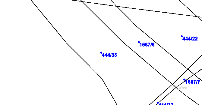 Parcela st. 444/33 v KÚ Nepomuk, Katastrální mapa